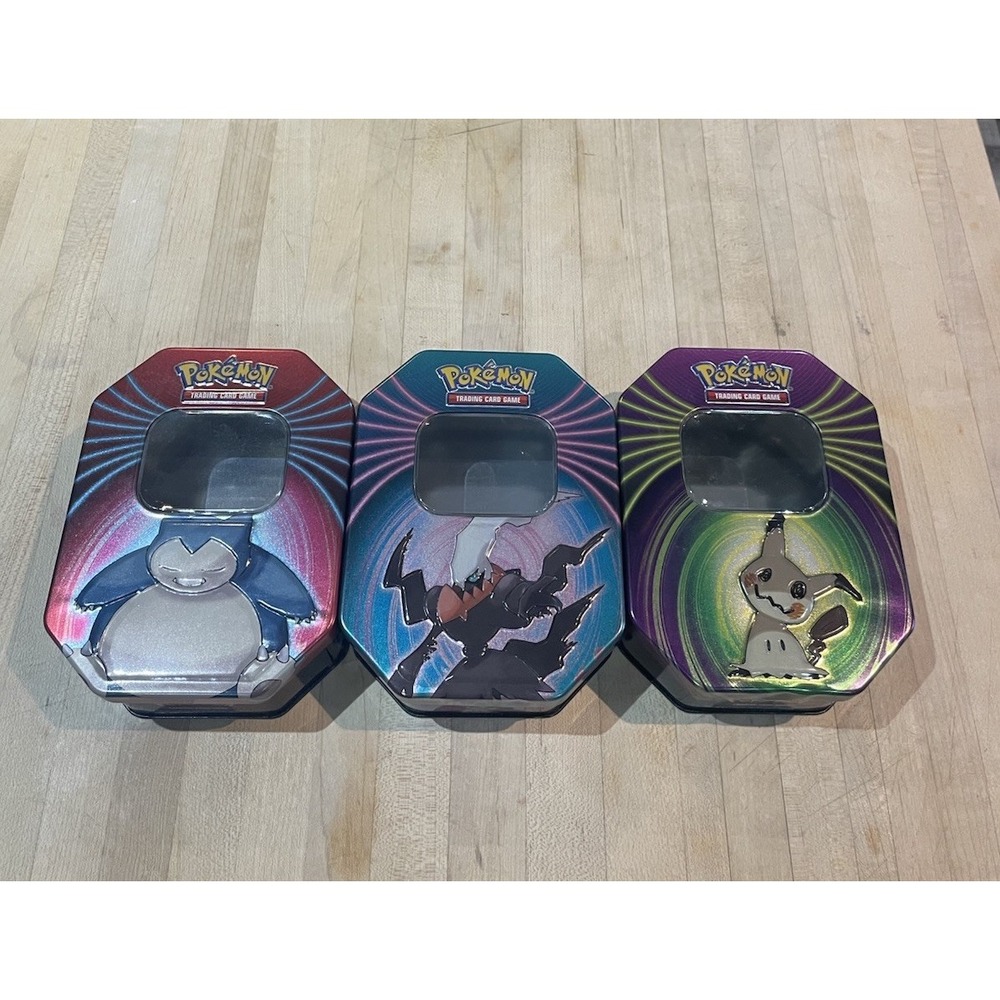 Pokémon Trading Card Game: 2021 Knockout Darkray V Snorlax Empty Tins